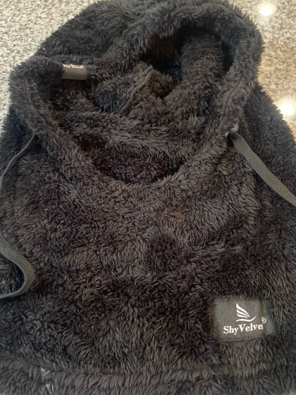 Velvet Kids Black Plush Hooded Pullover Jacket